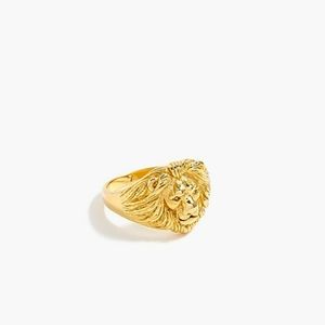 J Crew Demi Fine Gold Plated Lion Ring